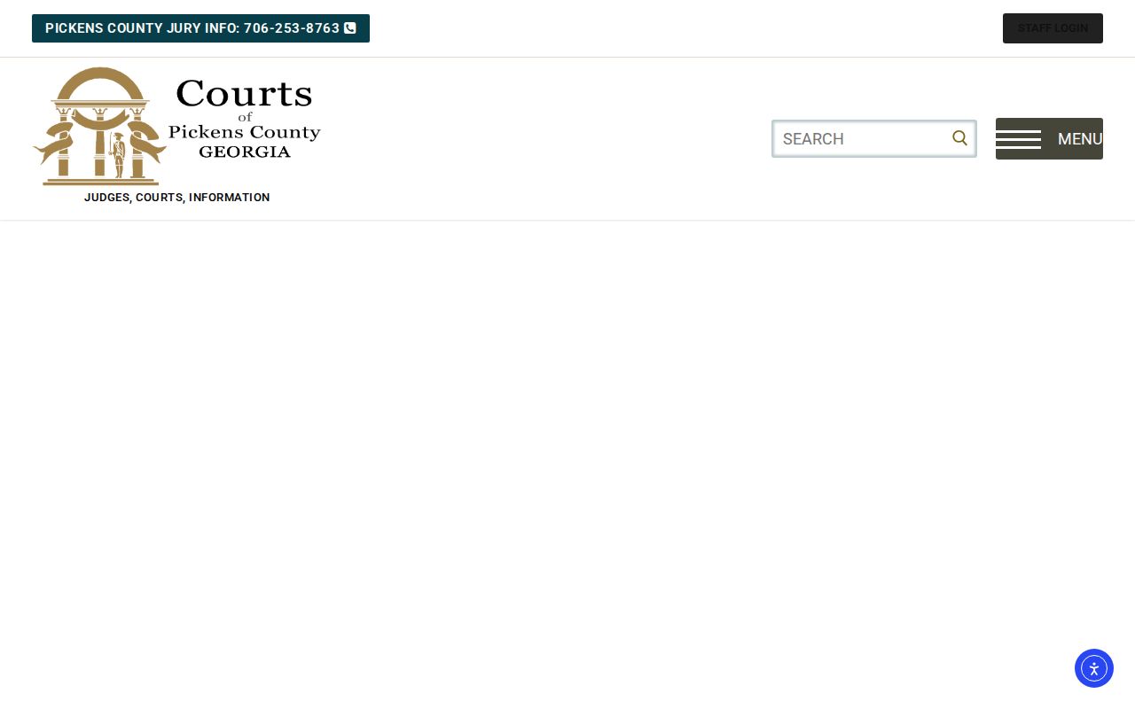 Pickens County Magistrate and Probate calendar interface