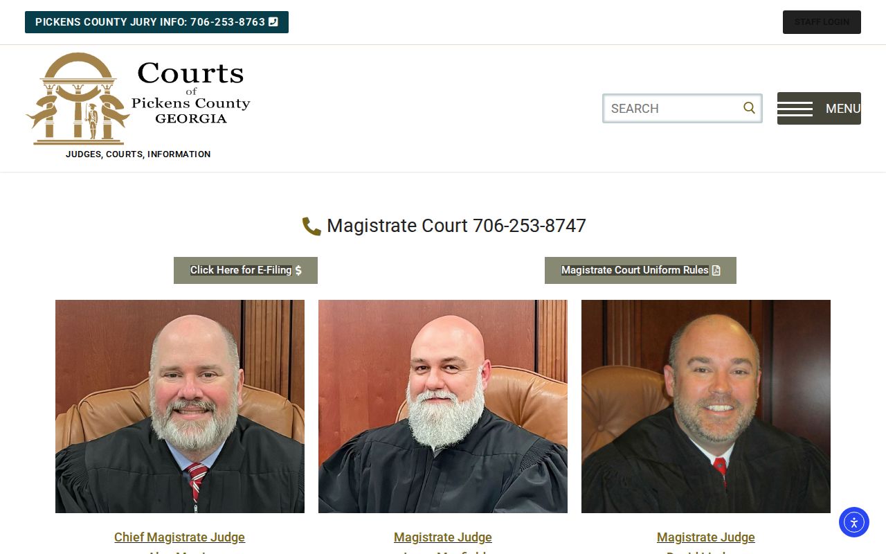Pickens County Magistrate Court judges and clerk information
