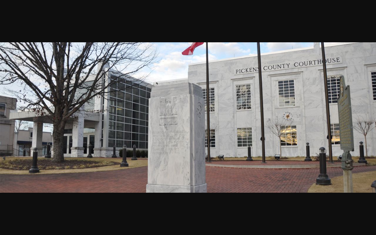 Pickens County courthouse for court docket records